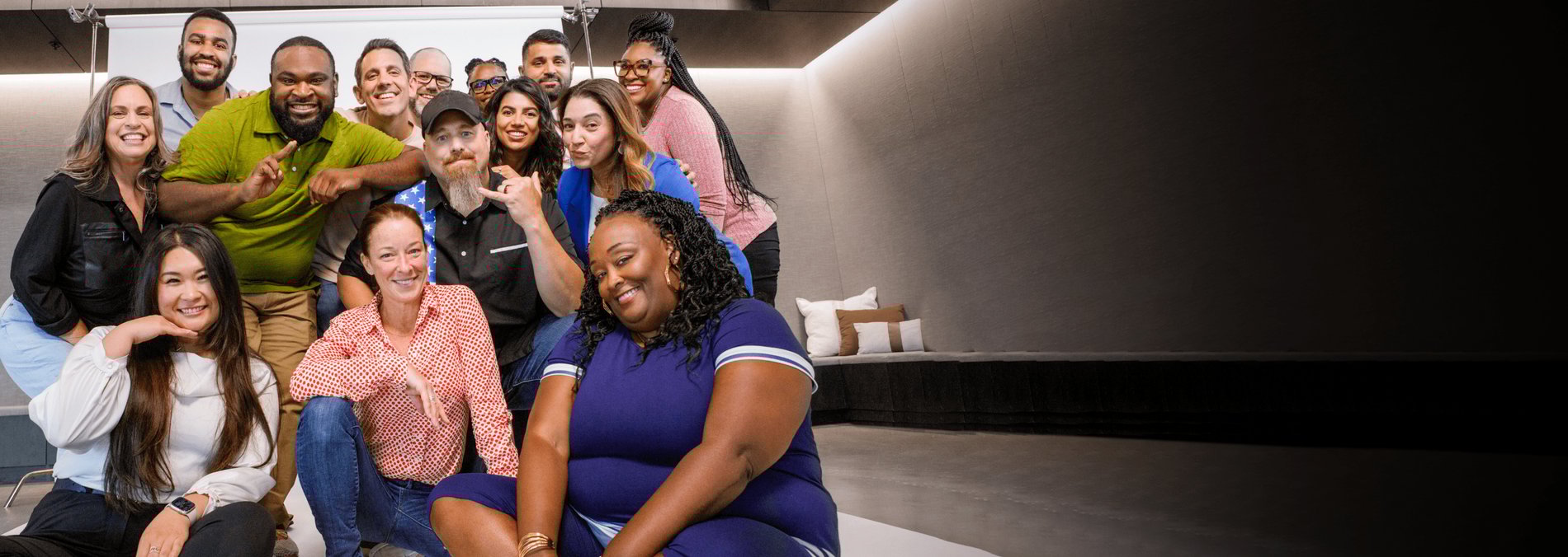 Group Of Verizon Employees Posing Together